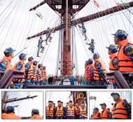 Sailing Ship 286-Le Quy Don conducts long-distance sea training